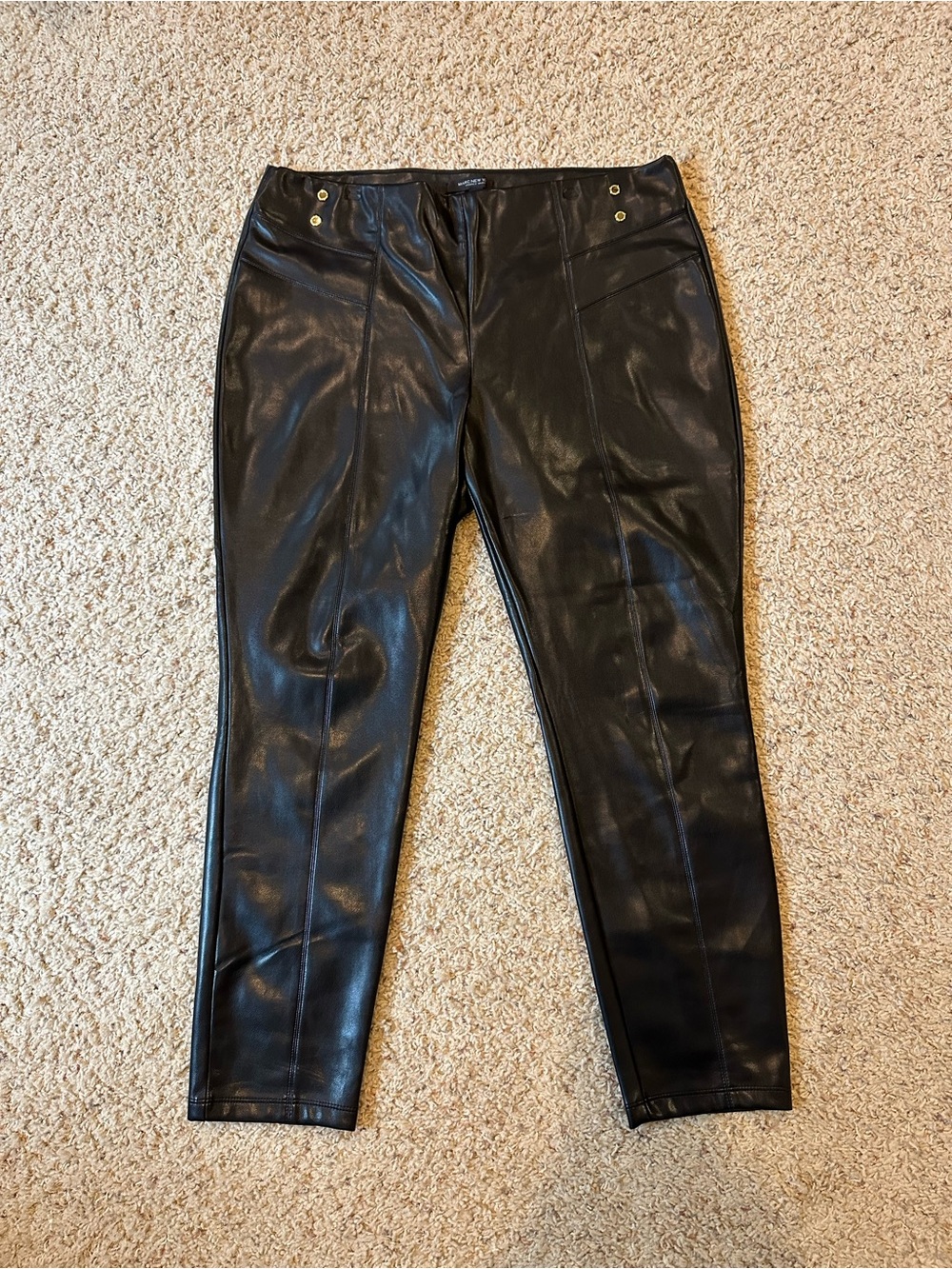 Marc New York Black Faux Leather Skinny Jeans